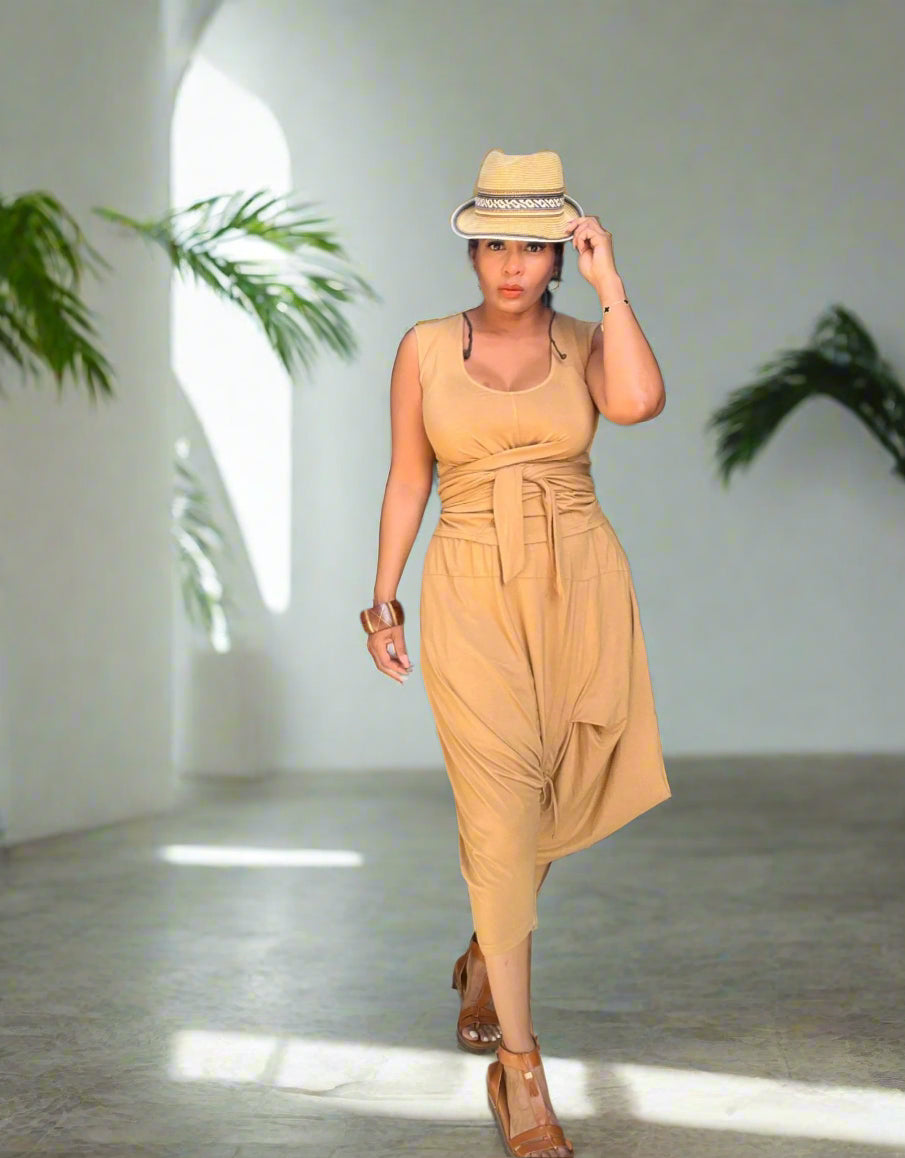 Moroccan Top and Bottom Set - Golden Brown - KOKO HARLEY