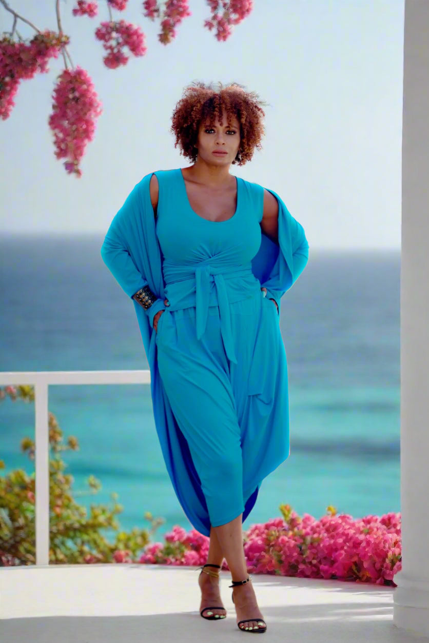 Moroccan Pant Set Ocean Blue