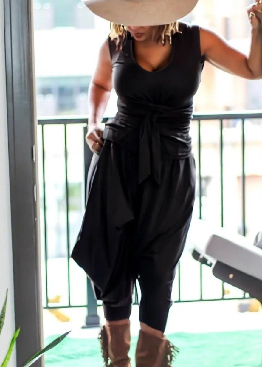 Moroccan Top and Bottom Set in BLACK - KOKO HARLEY