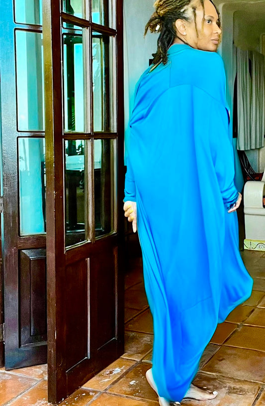 Moroccan Duster Ocean Blue