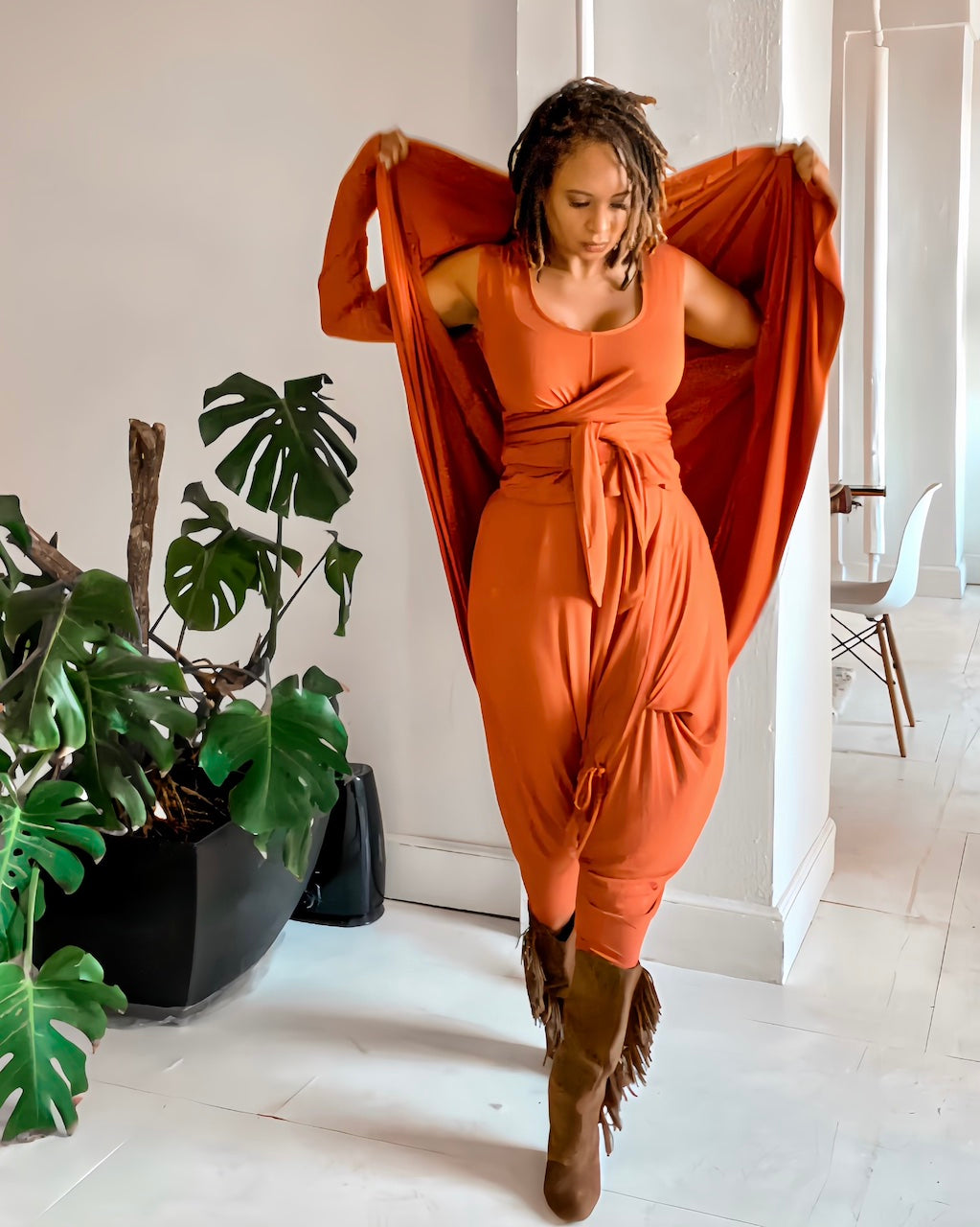 Moroccan Top and Bottom Set in Rust