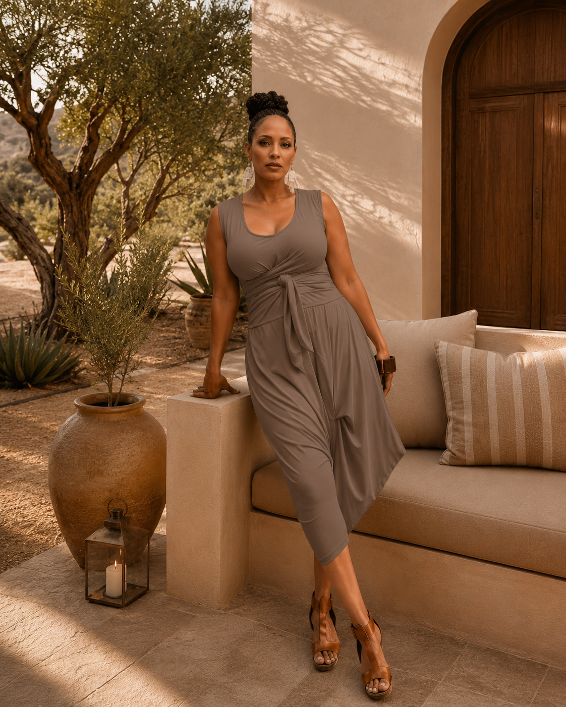 Moroccan Top and Pant Set- Mocha